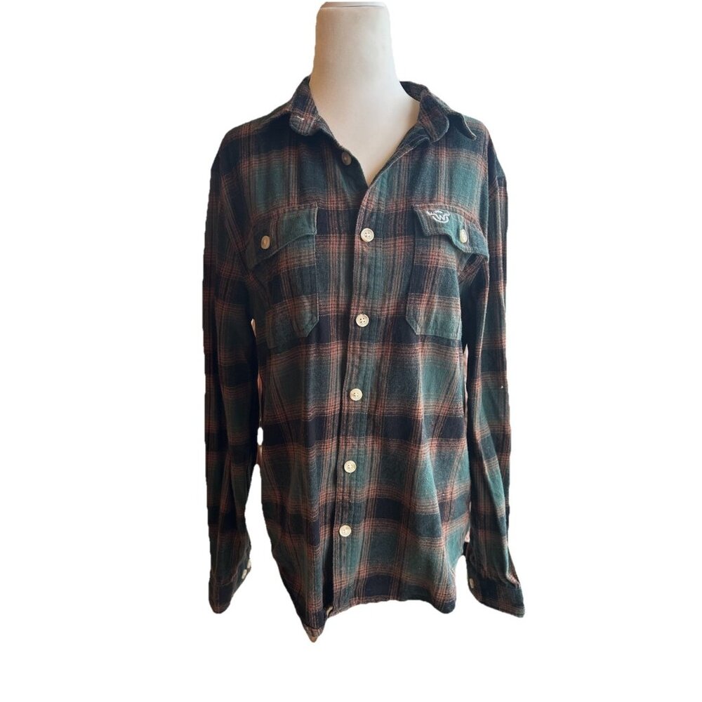 Moosejaw Green Flannel Women’s Med Organic Cotton Plaid Cabin Cozy Rustic